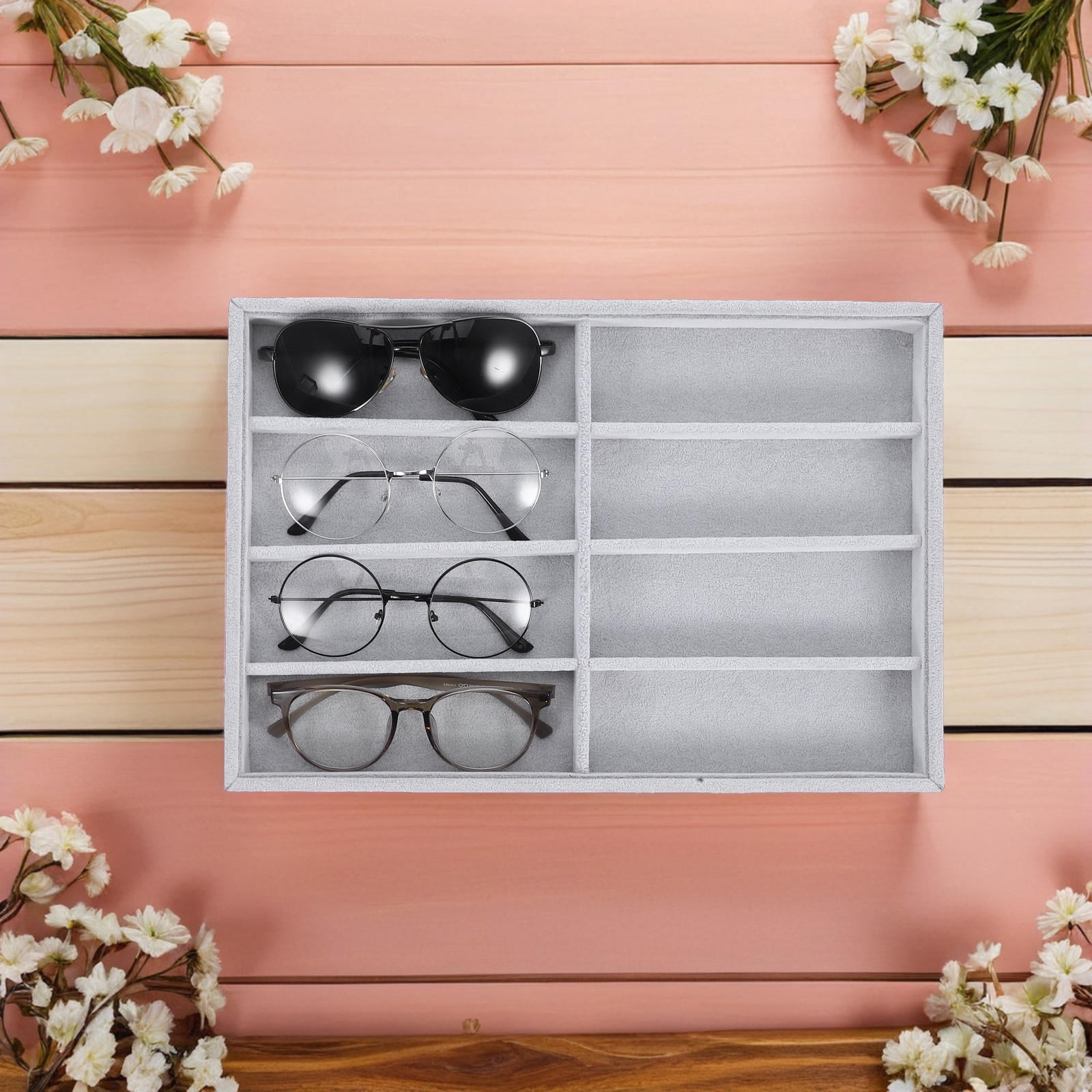 OULII Velvet Jewelry Tray Grey Soft Design for Organizing Accessories ...