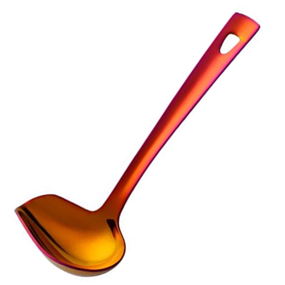 OULII Red Stainless Steel Oil Pouring Spoon with Duckbill Design and Handle for Kitchen Use