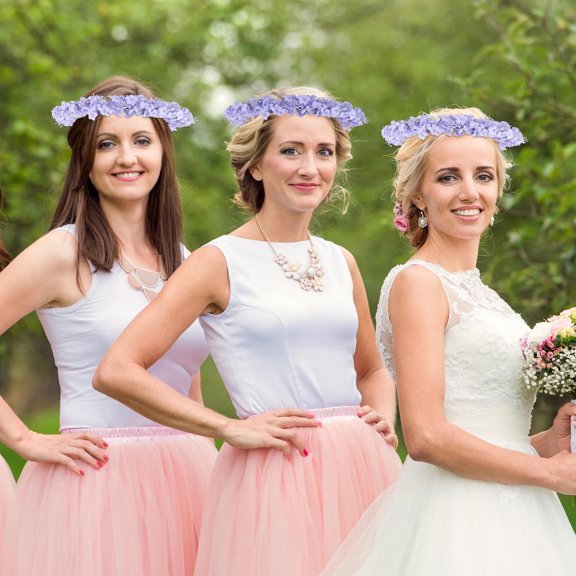 OULII Lavender Flower Crown Headpiece with Realistic Texture Comfortable for Prom and Weddings