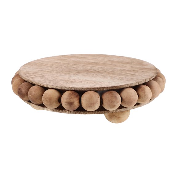 OULII Light Brown Wooden Base Stand Rustic Style Display Riser for Counter Or Shelf