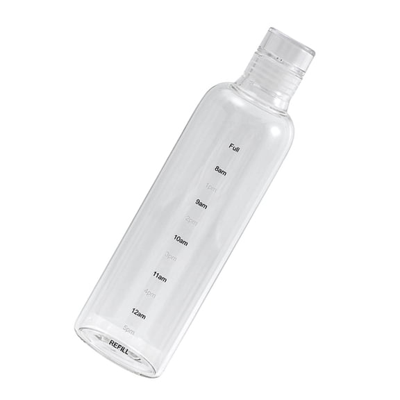 OULII Durable Portable Clear Water Bottle with Time Scale and Comfortable Grip