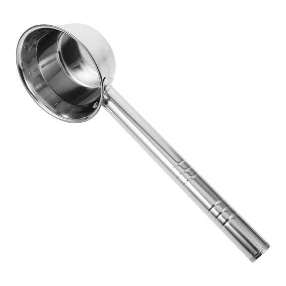 OULII Stainless Steel Flat Bottom Ladle for Soup, Stew, and Water Serving - Kitchen Cooking Utensil