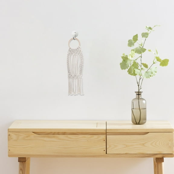 OULII Tassel Hanging Adorn Hand-Woven Tapestry Beige Cotton Rope 1Pack