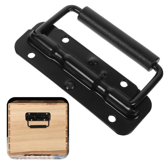 OULII Heavy Duty Black Metal Cabinet Pull Handle for Industrial Equipment and Storage Boxes