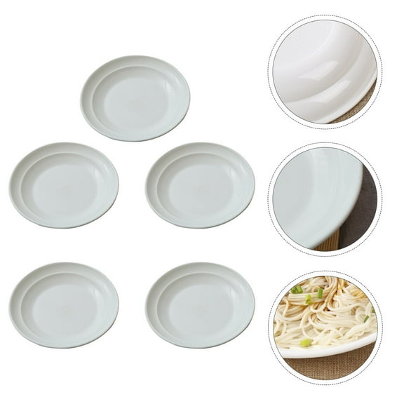 OULII Set of 5 White Plastic Microwave Heating Plates for Use