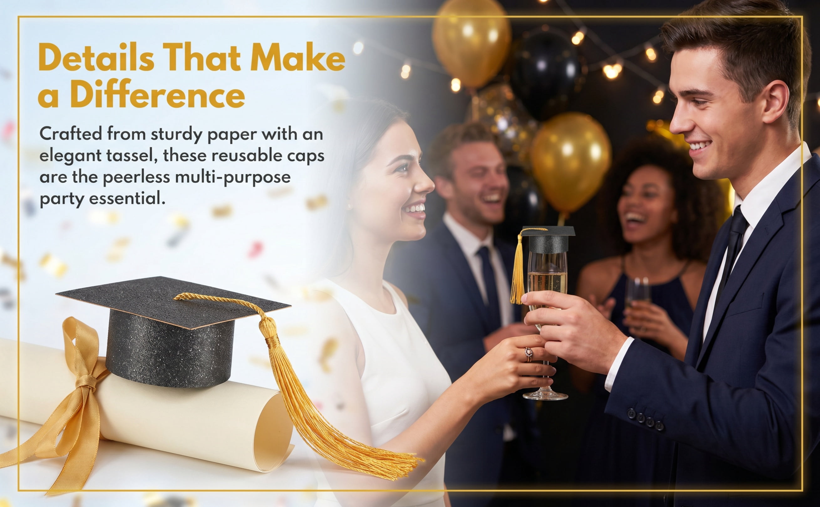 OULII Small Graduation Caps Cup Toppers Black Paper 10pcs for ...