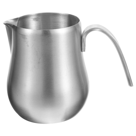 OULII Espresso Frothing Pitcher Storing Milk Stainless Steel Silver Modern Design 1Pcs