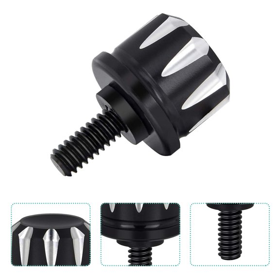 OULII Black Motorcycle Rear Seat Bolt, Quick Release Passenger Seat Screw with Plastic Knob and Iron Thread for Motorbike