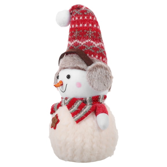 OULII Multi Color Snowman Christmas Table Decor Plush Soft for Holiday
