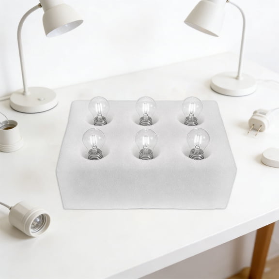 OULII Multi-Compartment Light Bulb Storage Box with High-Density Foam Insert for Secure, Crush-Resistant