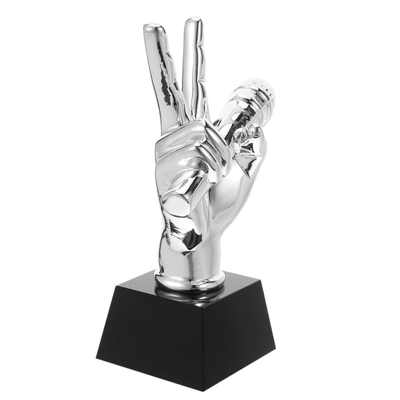 OULII Unique Silver Resin Trophy for Music Events and Party Decorations
