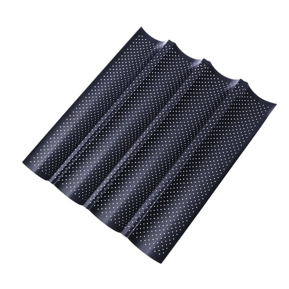 OULII Black Non Stick Perforated French Bread Pan for Baking Crisp Golden Brown Crust