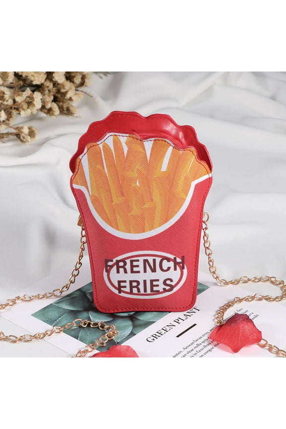 Novelty Trendy Fries Purse Crossbody Handbag for Women Girls Kids with Adjustable Strap 9 8 Inches
