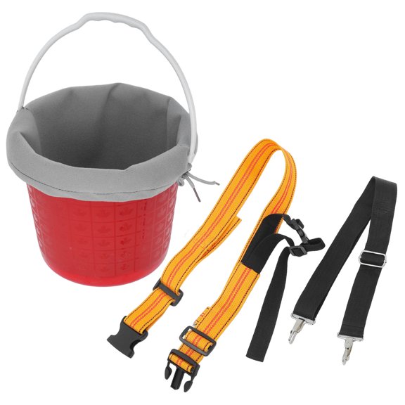 OULII Nylon Fruit Picker Basket Fruit Picking Basket Brown Plastic Adjustable Waist Belt 1Pcs