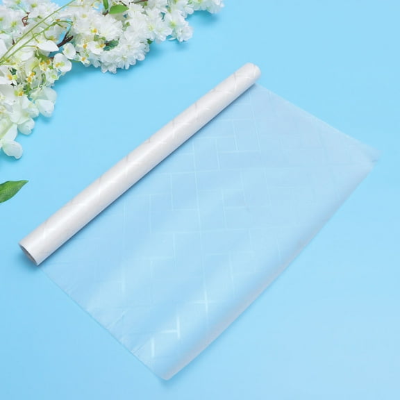 OULII Decorative Glass Film White Oblique Grid Static Cling Window Film for Office