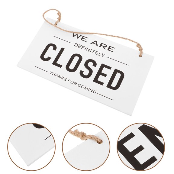 OULII Open Closed Hanging Sign Door Sign Wooden Simple Design 1Pack