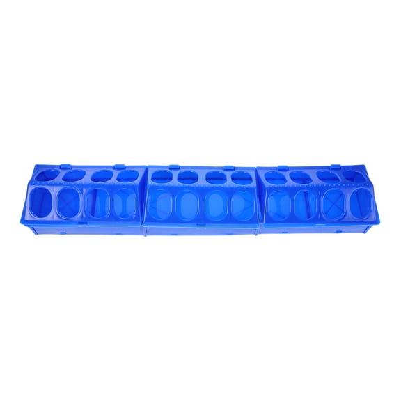OULII Outdoor Blue Pigeon Feeding Trough Durable Plastic Feeder with Spill Resistant Lid