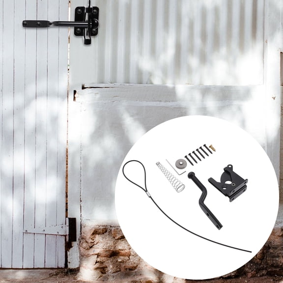 OULII Sliding Bolt Gate Latch Black Carbon Steel Quick Release for Doors 1Set