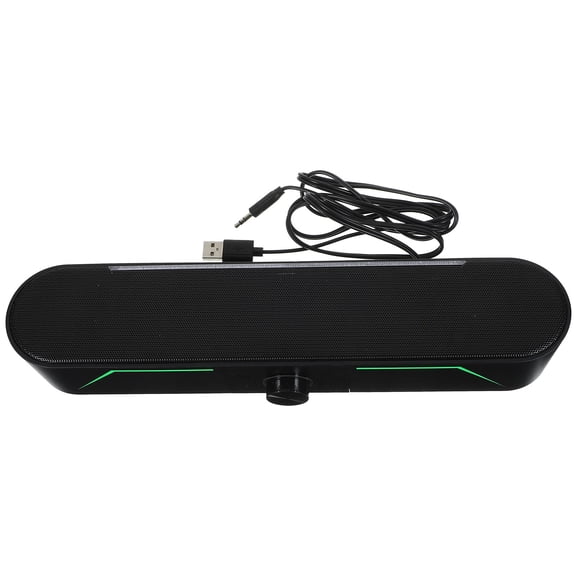 OULII PC Soundbar Speaker Black Plastic Wired Connection Great Home Entertainment 1Set