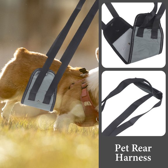 OULII Pet Dog Sling Dog Walking Support Sling Black Oxford Cloth 1Set