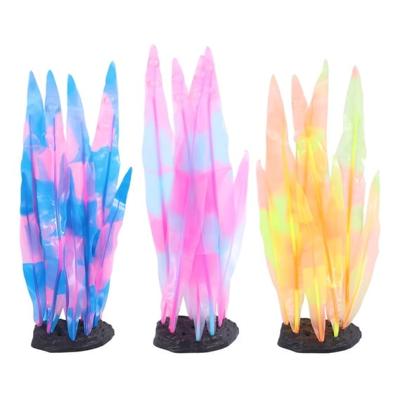 OULII Fish Tank Decorative Ornaments Aquarium Decors Silicone Night Glow Chic for Home Indoor 1 Set