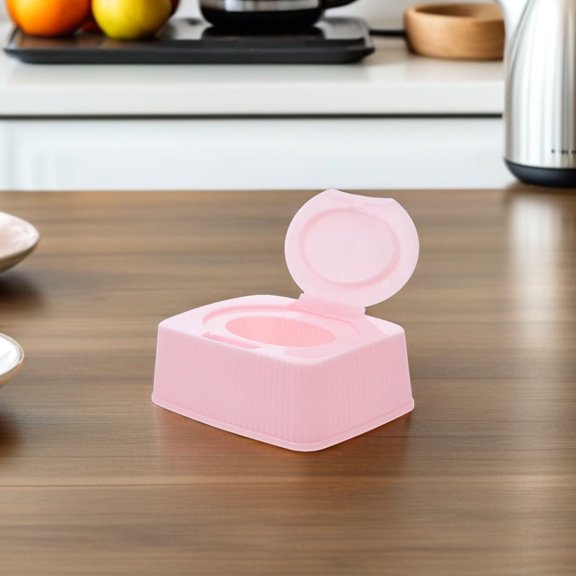OULII Pink Plastic Tissue Dispenser Case for Baby Wet Wipes, Dustproof Design, Travel Friendly, Universal Compatibility, 1 Count