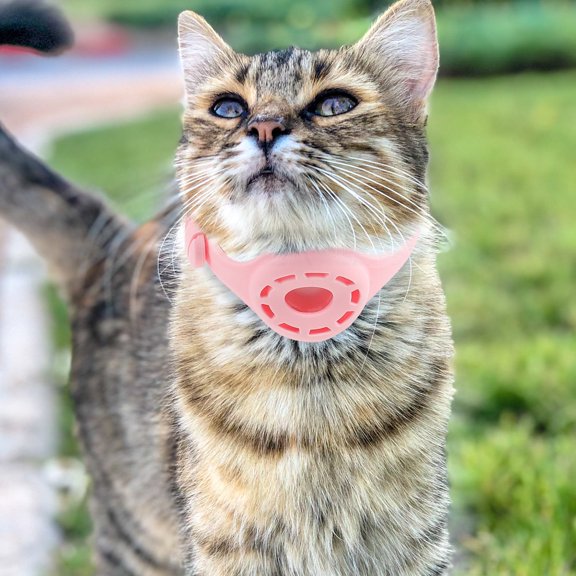 OULII Pink Silicone Anti Lost Collar Cover for Durable Protective Pet Tracker Case
