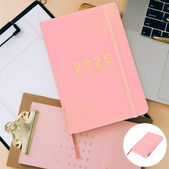 OULII Back to School Work Planner Organizer Notebook Pink Paper Productivity Enhancement Home Use 1Set