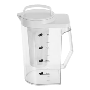OULII Plastic Cold Brew Pitcher with Measurement Markings Transparent Water Jug for Home Use and Fridge Storage