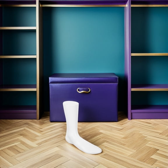 OULII White Plastic Foot Mannequin, Realistic and Durable, Perfect for Shoe and Sock Display