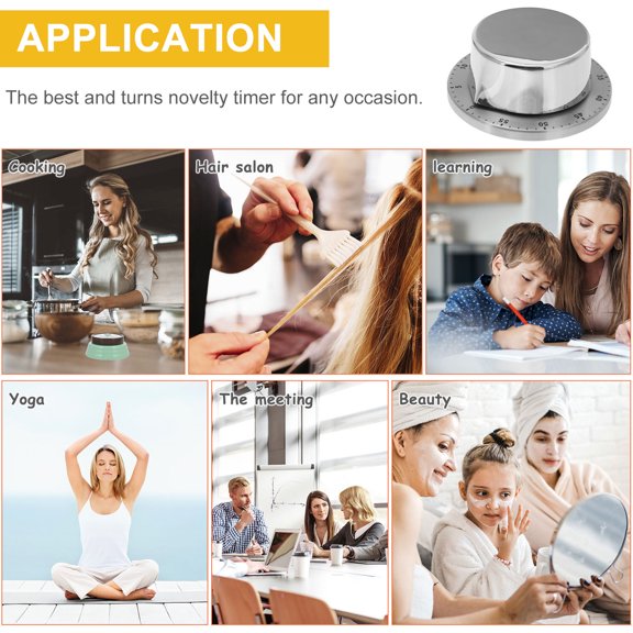 OULII Plated Silver Mechanical Timer for Kitchen Baking Frying and Cooking with Classic Design