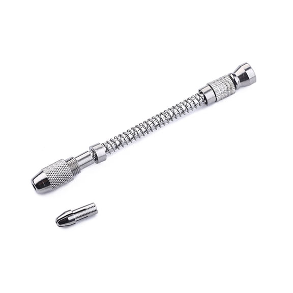OULII Plated Silver Pin Drill Semi Automatic Hand Tool for Precise Rotary Drilling in Plastic and Wood