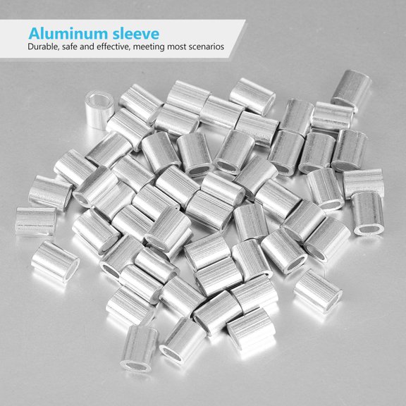 OULII Plated Silver Stainless Steel Wire Rope with Aluminum Sleeves for Hanging Deck Railings and Stair Rails