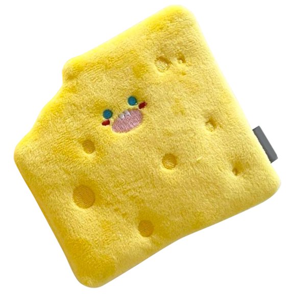 OULII Plush Yellow Cheese Dog Snuffle Pad Foraging Mat Squeaky Pet Cushion