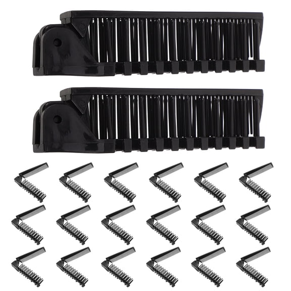 OULII Black Portable Folding Travel Comb with Beaded Teeth for Gentle Hair Care, Plastic Material, Pack of 20