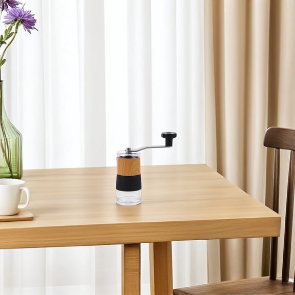 OULII Hand Coffee Grinder Manual Burr Portable with Transparent Bottom for Precise Grinding