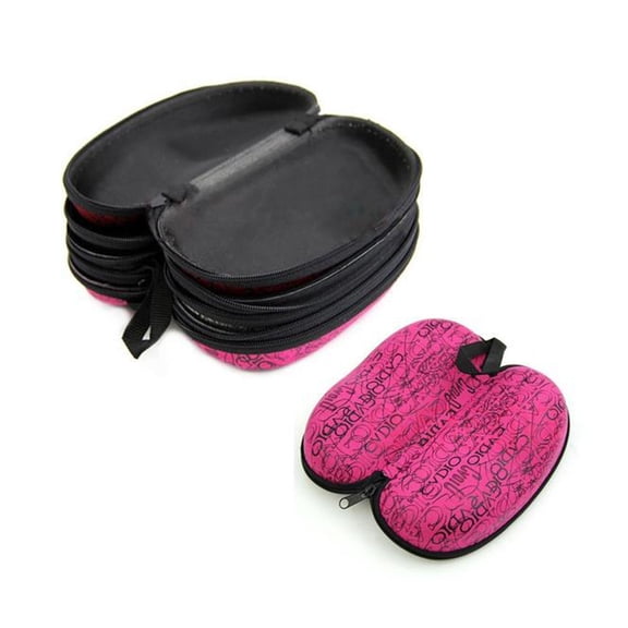 OULII Zippered Black Glasses Case Hard Shell with Hook for Portable Lens Storage