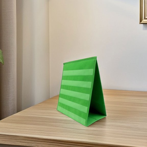 OULII Portable Green Triangular Pocket Chart Stand for Desktop Teaching and Display