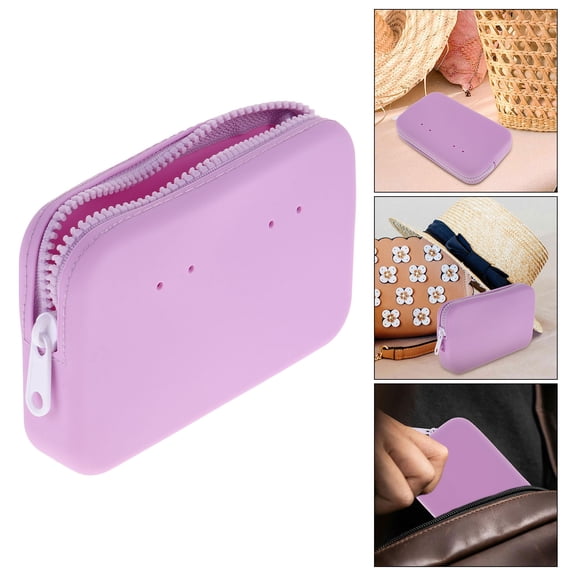 OULII Lavender Silicone Pouch for Makeup and Lipstick Portable Storage