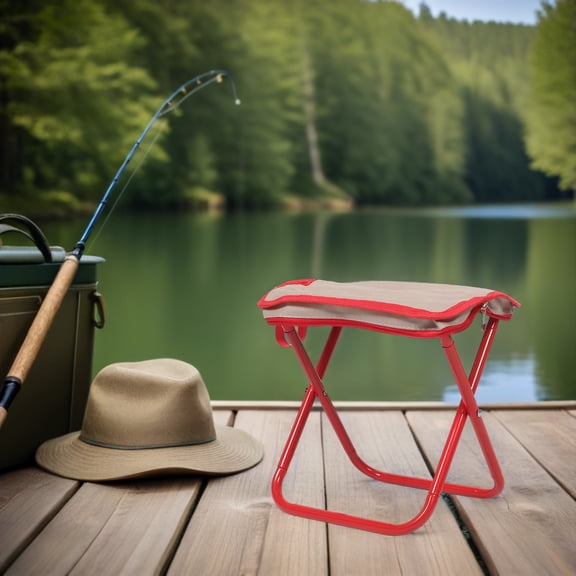 OULII Back to School Portable Fishing Chair Carbon Steel and Oxford Cloth for Travelers and Fishermen 1Pcs