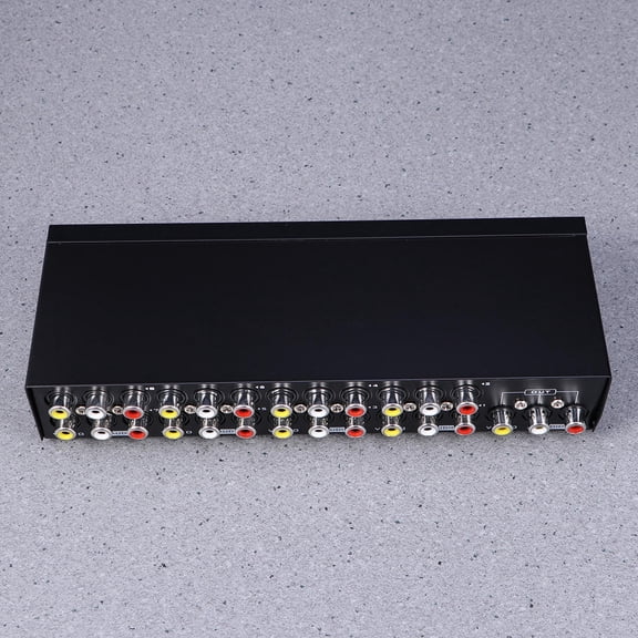 OULII 8 Ports Audio Video Av Box Button Control High Isolation Signal Output Black