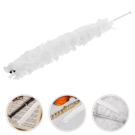 OULII White Flute Cleaning Brush with Convenient Rod Handle for Deep Interior Cleaning and Easy Maintenance