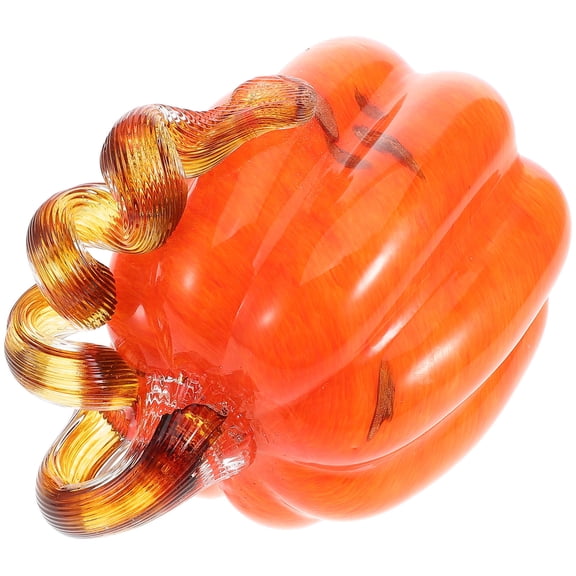 OULII Small Pumpkin Decorations Pumpkin Figurine Golden Glass for Fall Harvest Decor 1 PCS