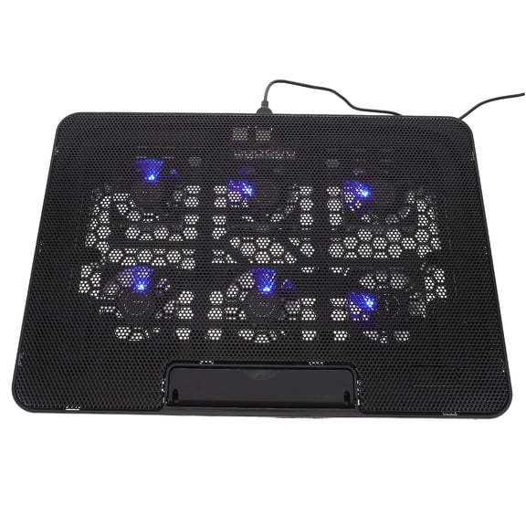 OULII Quiet Laptop Fan Cooling Pad with USB Port Adjustable Black Stand for Business and Travel