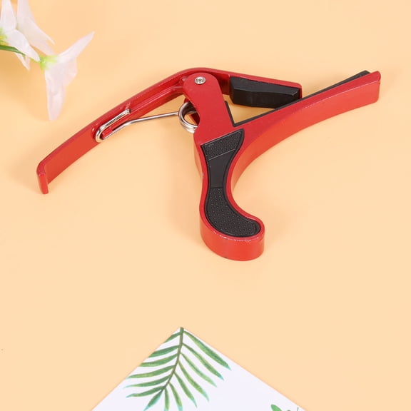 OULII Rectangular Guitar Capo Guitar Capo Metal Red for Repositionable Use 1Pack