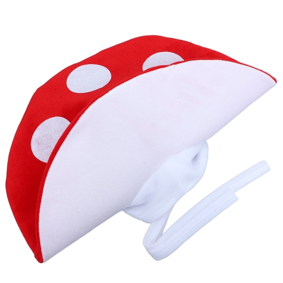 OULII Red Mushroom Plush Hat, Cute Toadstool Cap for Cosplay Costume Parties, Photo Booth Props, One Size, Soft Fabric