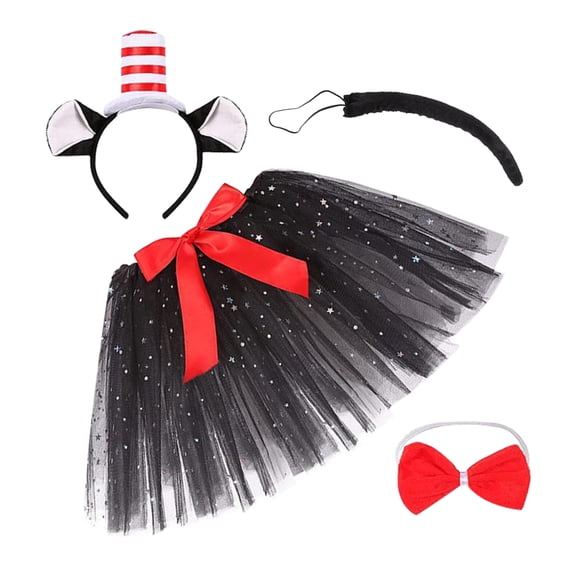 OULII Red and White Cat Cosplay Set, Assorted Color Plush, for Parties