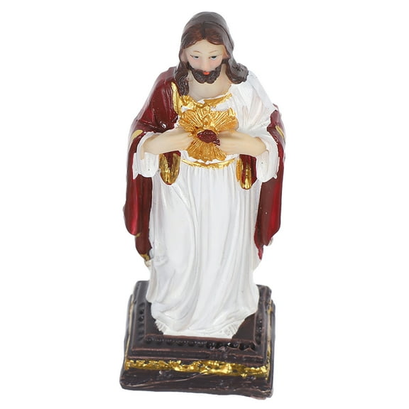 OULII Resin Holy Father Statue for Christmas Decor and Spiritual Comfort