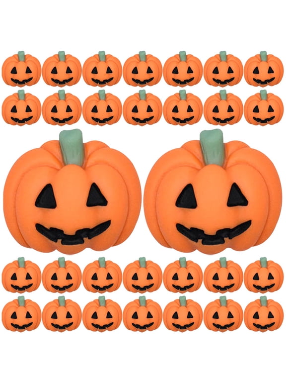 Resin Pumpkin Charms 50pcs for DIY Phone Case Orange and Keychains