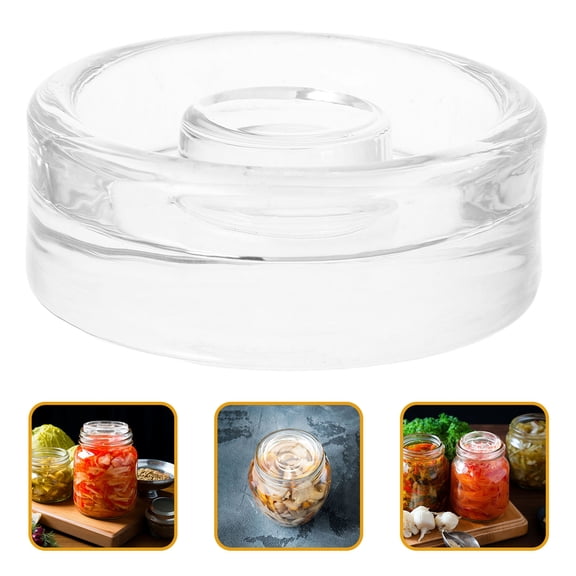 OULII Reusable Glass Fermentation Weight for Pickling Vegetables, Fruits, and Sauces - Craft Fermenting Tool